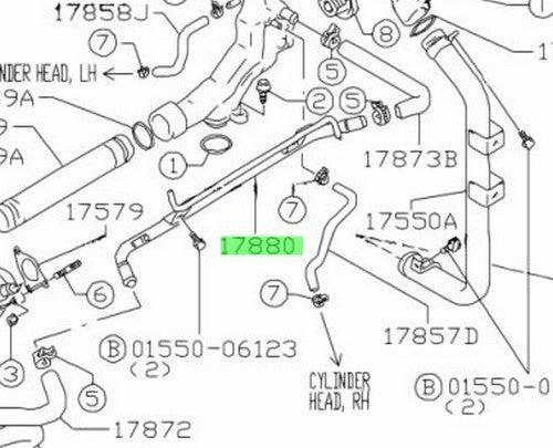 17880-67D00-000 Suzuki Pipe,heater outlet 1788067D00000, New Genuine OEM Part1