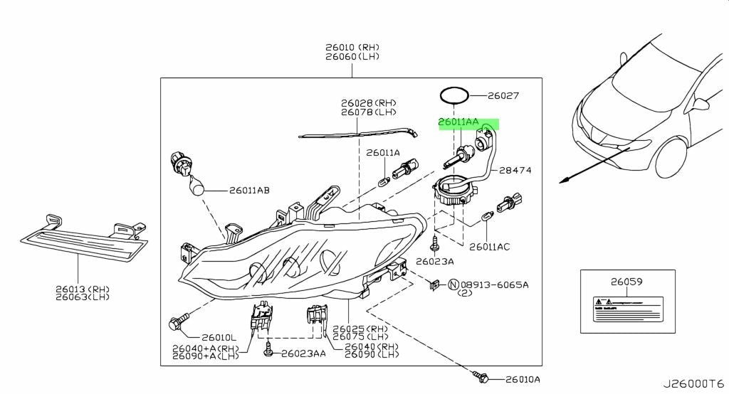 Genuine Nissan Xenon HID Headlight Bulb D2S 26297-89900 OEM1