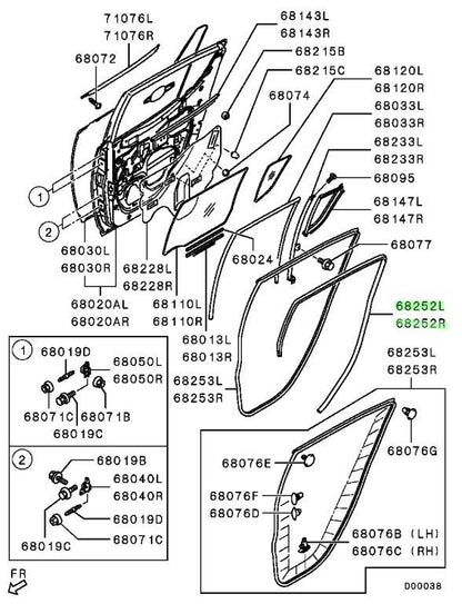 NEW Genuine Mitsubishi Rubber Seal LH RH Set OEM 5755A195 5755A1961