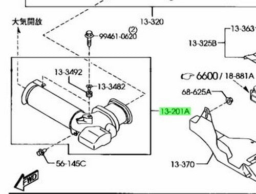 Genuine Mazda Fresh Air Duct MX-5 Miata NC NCEC 2005-2008 LFH9-13-200A1