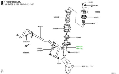 Genuine Mitsubishi FR Suspension Strut Assembly L&R Set OEM 54303W/54302W-150P0