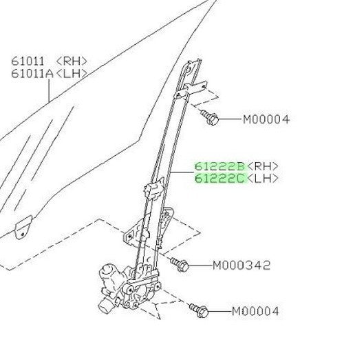 Genuine Subaru Window Regulator & Motor Assembly Set R&L OEM 61041/VA001-VA0111