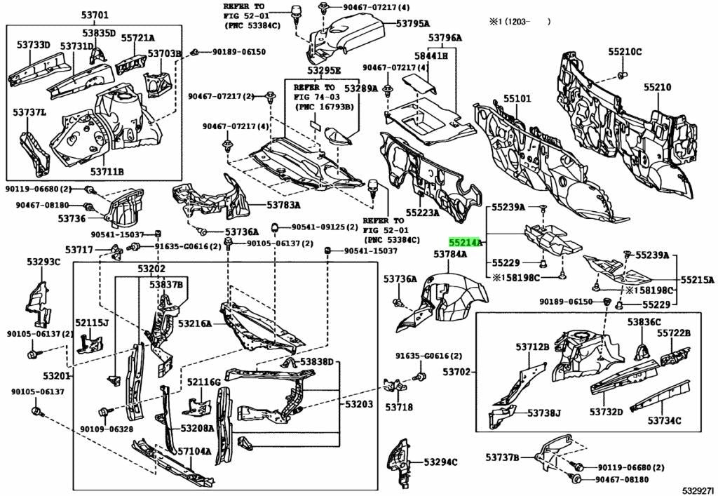 OEM Genuine TOYOTA Lexus RX270/350/450H Dash Panel InsulatorPad No.2 55214-480320