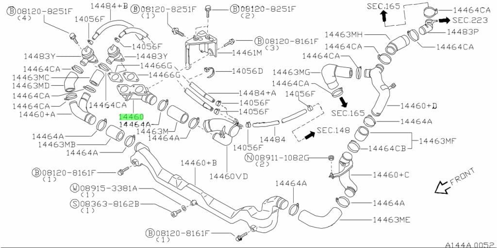 OEM TUBE ASSEMBLY, INLET Genuine Nissan GT-R R33 BCNR33 14460-05U100