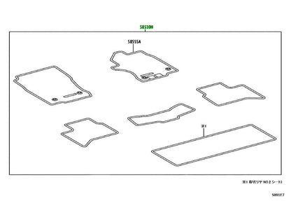 Genuine TOYOTA Land Cruiser 250 J250W Luxury Floor Mats For 7 seater 58501-600102