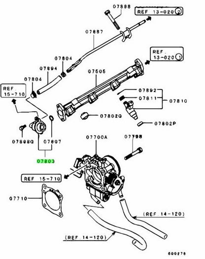 Genuine Mitsubishi Lancer Evo 7 8 9 CT9A Fuel Pressure Regulator MD3207491