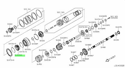 Genuine Nissan Mid Carrier Assembly 31453-1XJ0B0