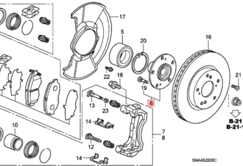 Genuine Honda Hub Assembly, Front 2006-2011 Honda Civic