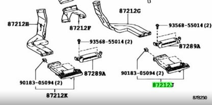 OEM Genuine TOYOTA Lexus Rear AirDuct No.5 HVAC Heater AC 87275-75010 87275750102