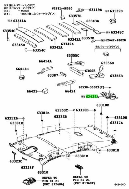 OEM Genuine TOYOTA LEXUS RX270/350/450H Roof Side Rail Pad Rear LH 62438-480300