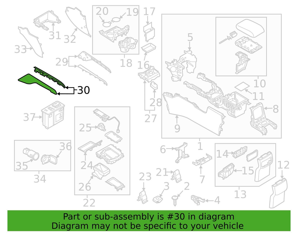 OEM COVER(L),HOLE-RR CONSOLE Genuine Mazda CX-5 K1236448XA02
