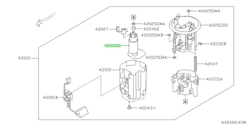 NEW Genuine Subaru Fuel Pump Gas Petrol Fuel Pump OEM 42022VA0001