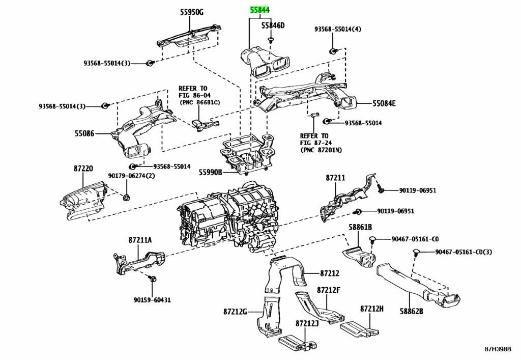 OEM Genuine TOYOTA Lexus Heater To Register Duct No.2 55844-76040 55844760400