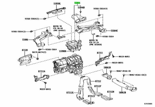 OEM Genuine TOYOTA Lexus Heater To Register Duct No.2 55844-76040 55844760400