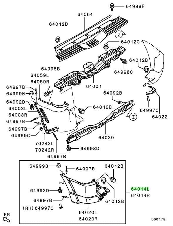 OEM Genuine Mitsubishi Montero Pajero V86W V87W V88W BUMPER KIT,RR CORNER,LH1