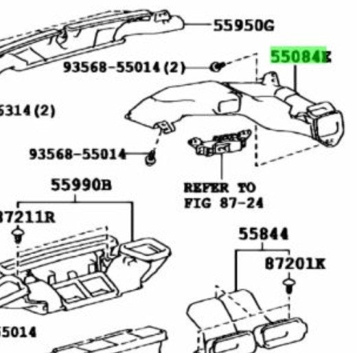 OEM TOYOTA Lexus CT200H Heater To Register Duct No.1 Assy 55084-76031 55084760311
