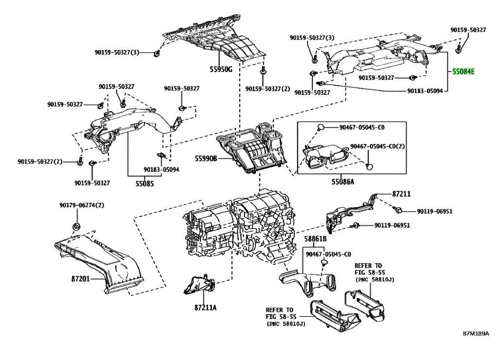 OEM Genuine TOYOTA Lexus Heater To RegisterDuct No.1 Assy 55084-V2010 55084V20100
