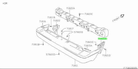 71830-56B00-000 Suzuki Bracket,rr bumper side,r 7183056B00000, New Genuine OEM P1