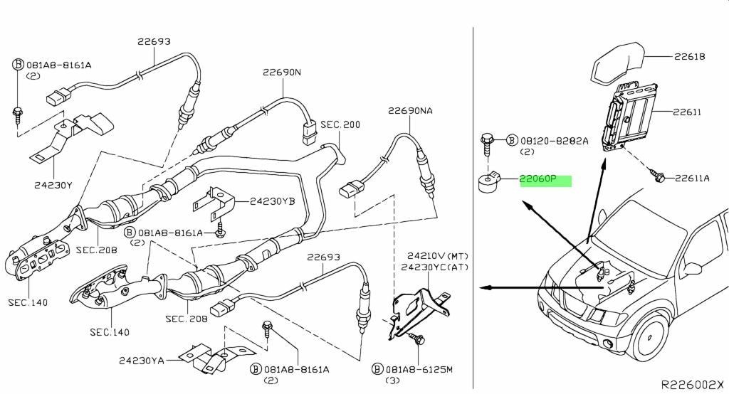 NEW Genuine Nissan Knock Sensor Detonation Sensor Engine OEM 22060-ZV00A1