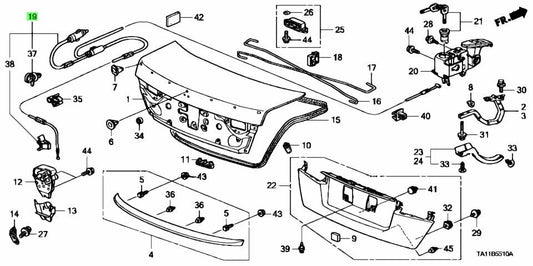 OEM Honda CABLE, TRUNK & FUEL LID OPENER 2008-2012 Accord CP2 74880-TA0-J01