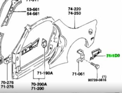 OEM MAZDA FLOOR REINFORCEMENT LH RX-7 FD3S FD01-71-1D01
