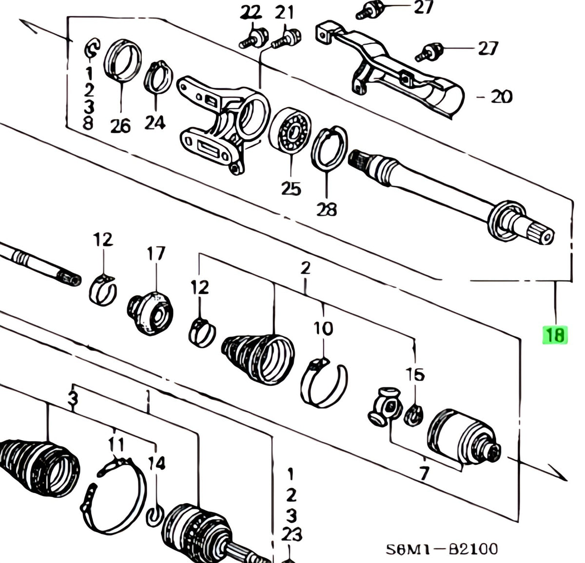 Genuine OEM Honda Acura 44500-SCV-A10 AT Half Shaft Assy Intermediate