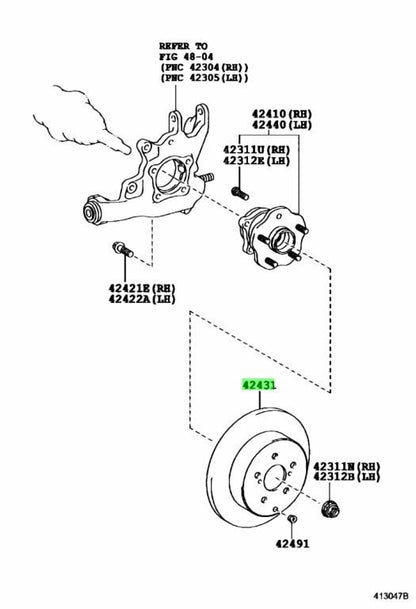 OEM TOYOTA LEXUS REAR BRAKE ROTOR 2pcs 2010-2015 RX350 RX450H (JPP) 42431-480701