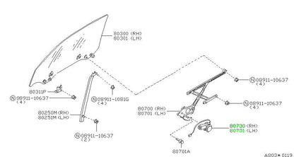 Genuine Nissan Power Window Regulator Motor R&L Set OEM 80730-65F04 80731-65F000
