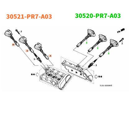 OEM Honda 90-05 NSX Type-S Type-R NA1 NA2 Ignition Coil FR RR Set of 6 Genuine