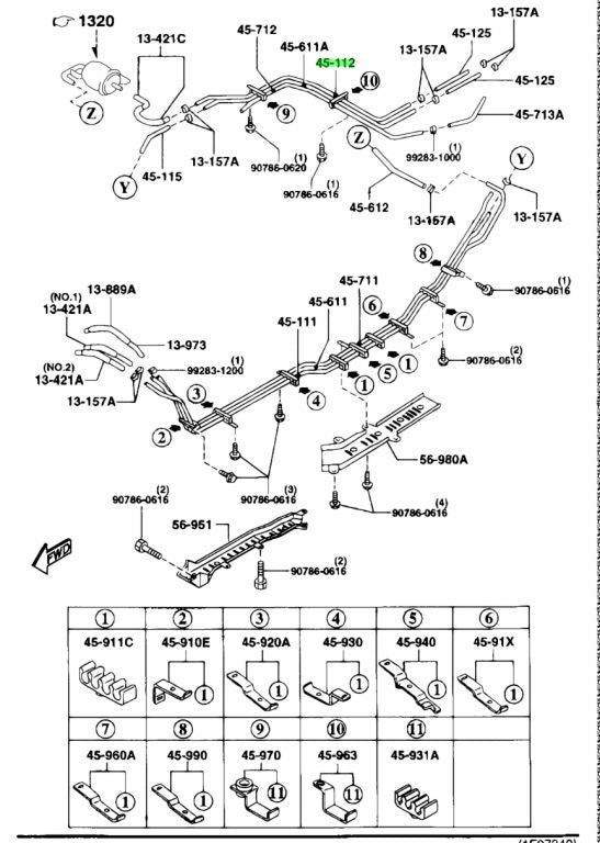 OEM MAZDA MAIN FUEL PIPE RX-7 FD3S FD01-45-1120