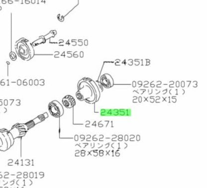 24351-60A10-000 Suzuki Gear, counter shaft 5th 2435160A10000, New Genuine OEM Pa1