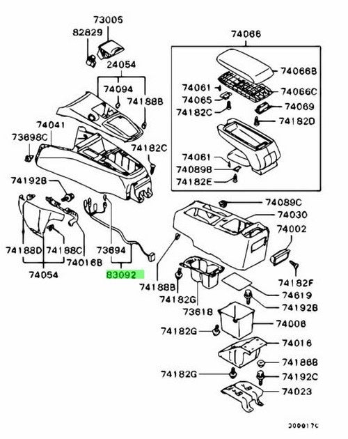 Genuine Mitsubishi Lancer Evo CT9A Center Console Lamp Harness OEM MR5721120