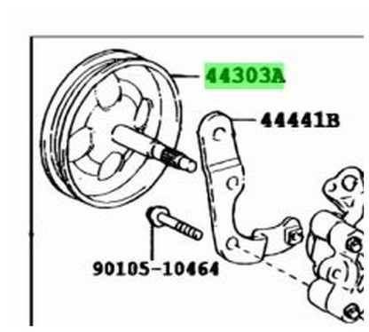 Genuine Toyota Power Steering Pump Shaft w/ Pulley 44303-52020 Corolla Echo OEM0