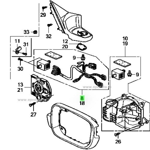 OEM Honda Mirror Harness Set  Accord CP2 76204-TB1-H01