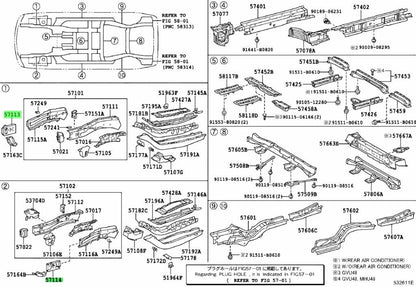 OEM Genuine TOYOTA Lexus FrontSideMember Extension RH LH 57113-48021 57114-480211
