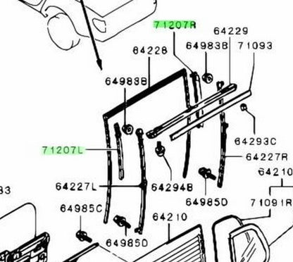 NEW Genuine Mitsubishi Rear Window Side Molding LH RH Set MN167325 MN1673261