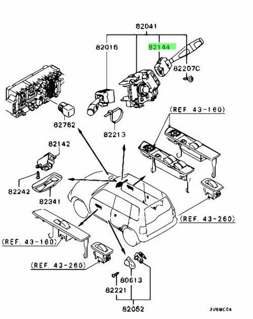 Genuine Mitsubishi Lancer Evo CT9A Turn Signal Switch 8614A0021