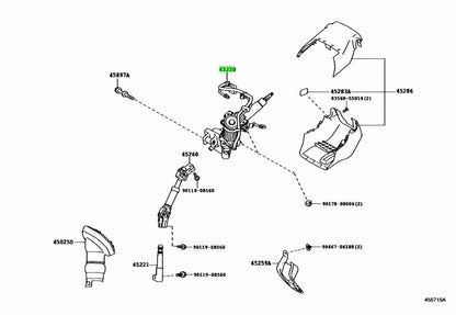 Genuine Toyota Lexus CT200H Steering Column Assy 45250-76060 ZWA10 ZWA10R OEM0