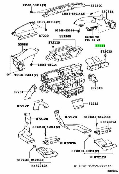Genuine TOYOTA Lexus CT200H Heater To Register Duct No.2 55844-76020 55844760200