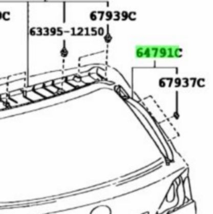 OEM Genuine LEXUS RX270/350/450H Back Door Trim Cover RH Ivory 64791-48050-A01