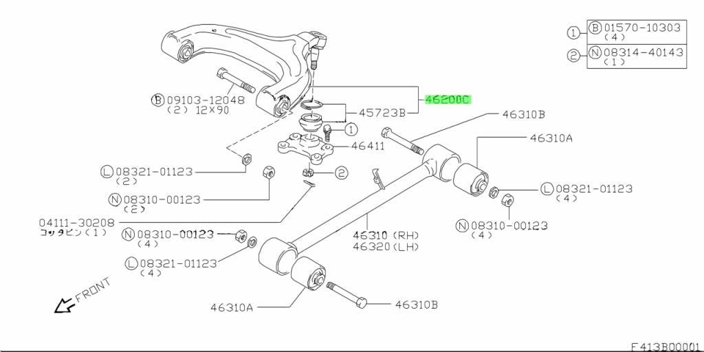 46200-50830-000 Suzuki Arm set,rr spnsn 4620050830000, New Genuine OEM Part1