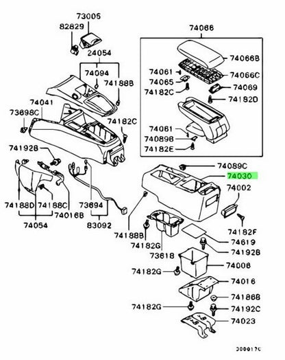 Genuine Mitsubishi Lancer Evo CT9A Rear Floor Console OEM MR6267701