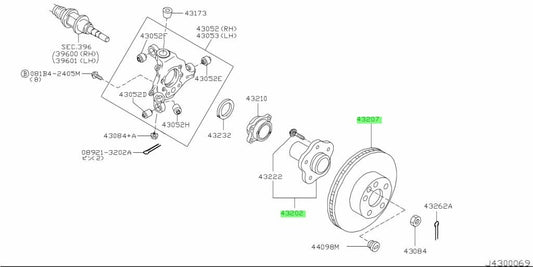 Genuine Nissan 350Z Z33 Brembo Rear Brake Disc Rotors Pair 43206-CD005 OEM1