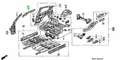 OEM Honda Civic EG 92-95 Roof Side Rail R/L Set 64211-SR3-300ZZ 64611-SR3-300ZZ0