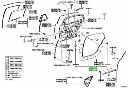 NEW Genuine Toyota RR Door Weatherstrip Seal R&L Set OEM 67871-50110 67872-501100