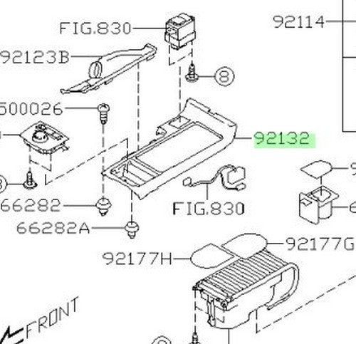 NEW Genuine Subaru Console Cover OEM 92136-FG000VH1
