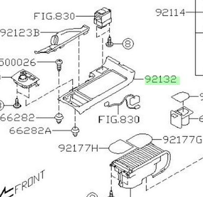 NEW Genuine Subaru Console Cover OEM 92136-FG000VH1