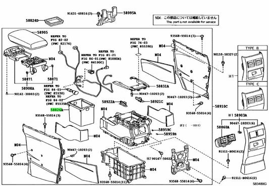 OEM New Genuine TOYOTA LEXUS RX270/350/450H Console Box Lower Pocket 58826-480201
