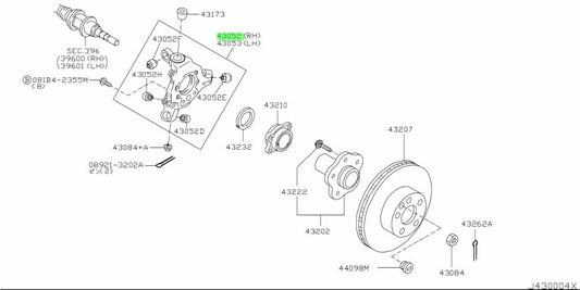 Genuine Nissan 350Z Z33 Rear Right Knuckle Spindle 43018-AL500 OEM0