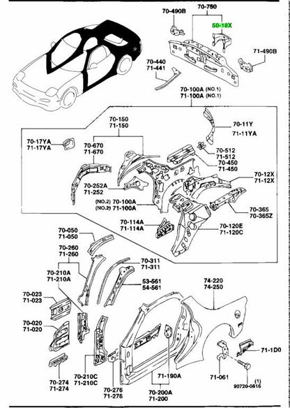 OEM MAZDA LICENSE PLATE BRACKET RX-7 FD3S F100-70-75Y0